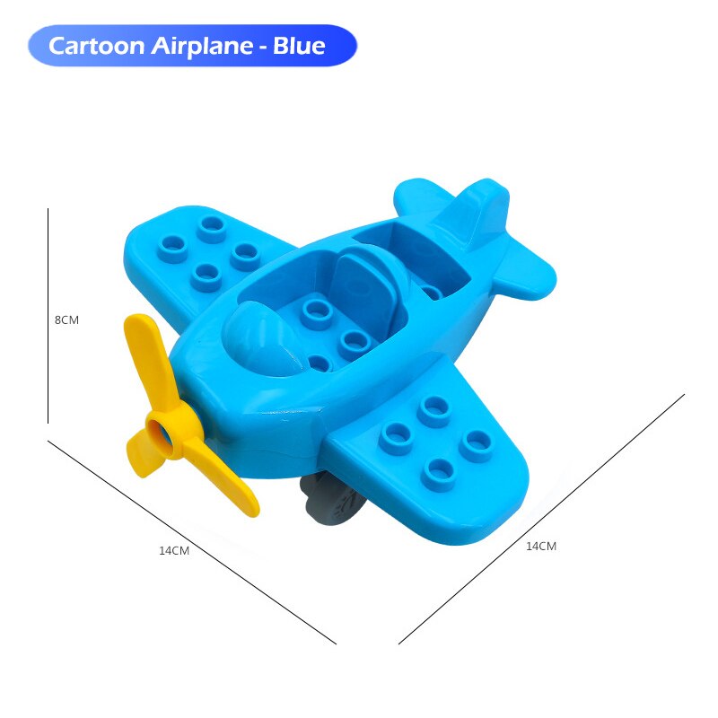 DIY Big Size Building Blocks Accessories Car Truck Plane Motorcycle Vehicle Bricks Compatible Duplos Parts Kids Toys Gift