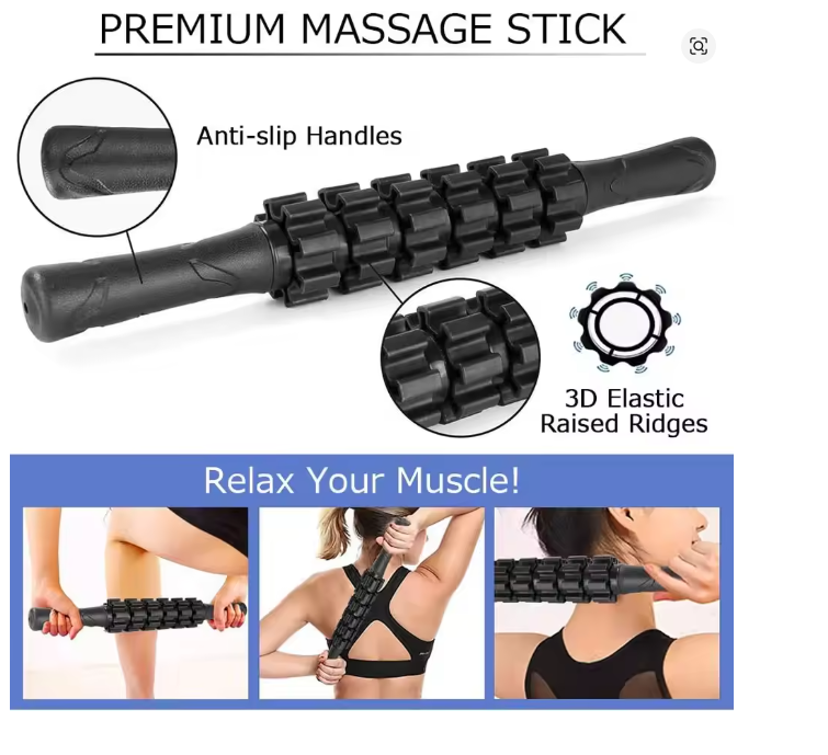 Massagestab-Set mit Faszienkugeln