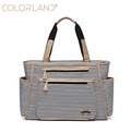 Colorland Black White Stripes Baby Diaper Bag Organizer Fashion Mummy Maternity Bag Travel Messenger Changing Nappy Bags Handbag
