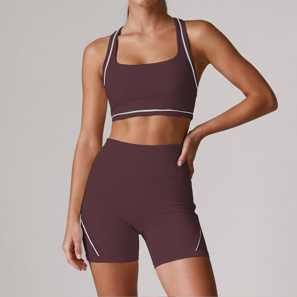 Fashion Halter Neck Fitness Set for Women, Sporty Tank Top, Yoga High-Waisted Shorts, Pilates Workout Top, Summer