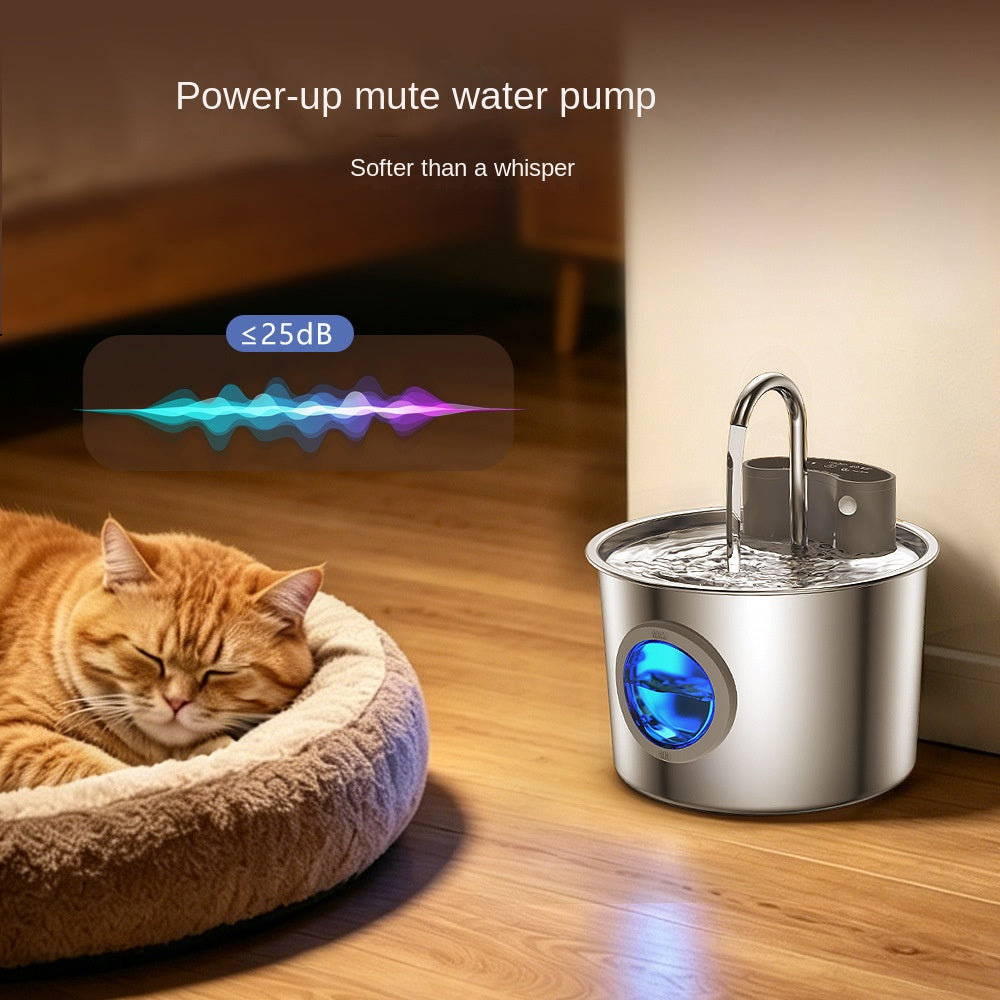 Smarter Trinkbrunnen für Katzen, Edelstahl, Zubehör