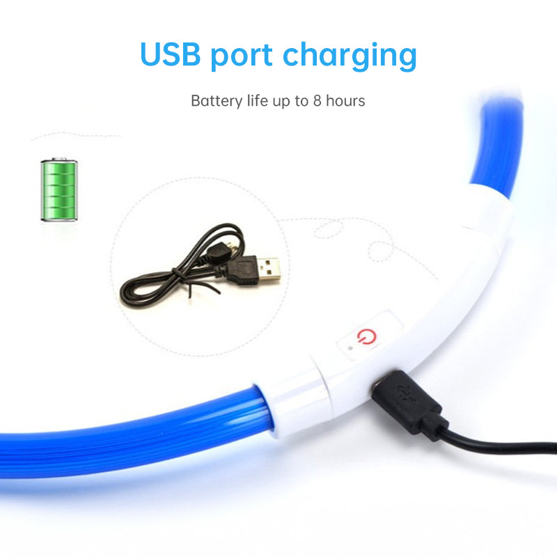 LED-Hundehalsband, 3 Leuchtmodi, USB-aufladbar