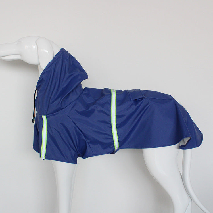 Hunde-Regenmantel mit Kapuze, Poncho-Stil, reflektierend
