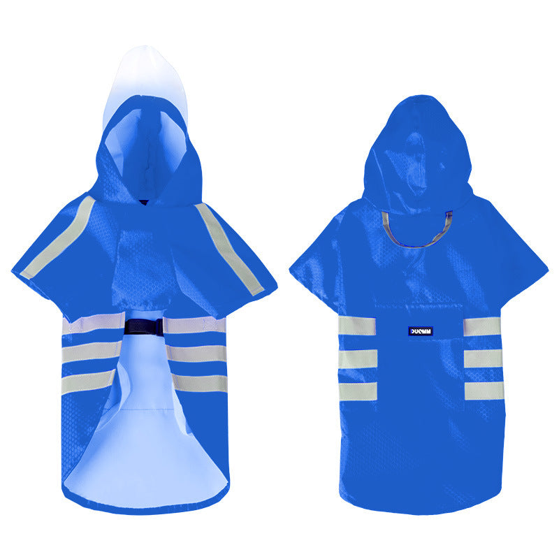 Hunde-Regenmantel mit Kapuze, Poncho-Stil, reflektierend