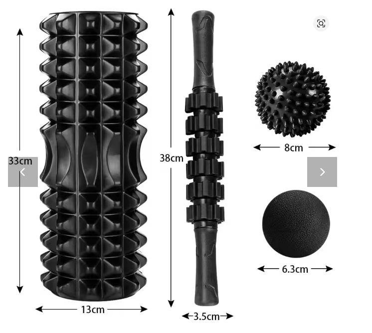 Massagestab-Set mit Faszienkugeln