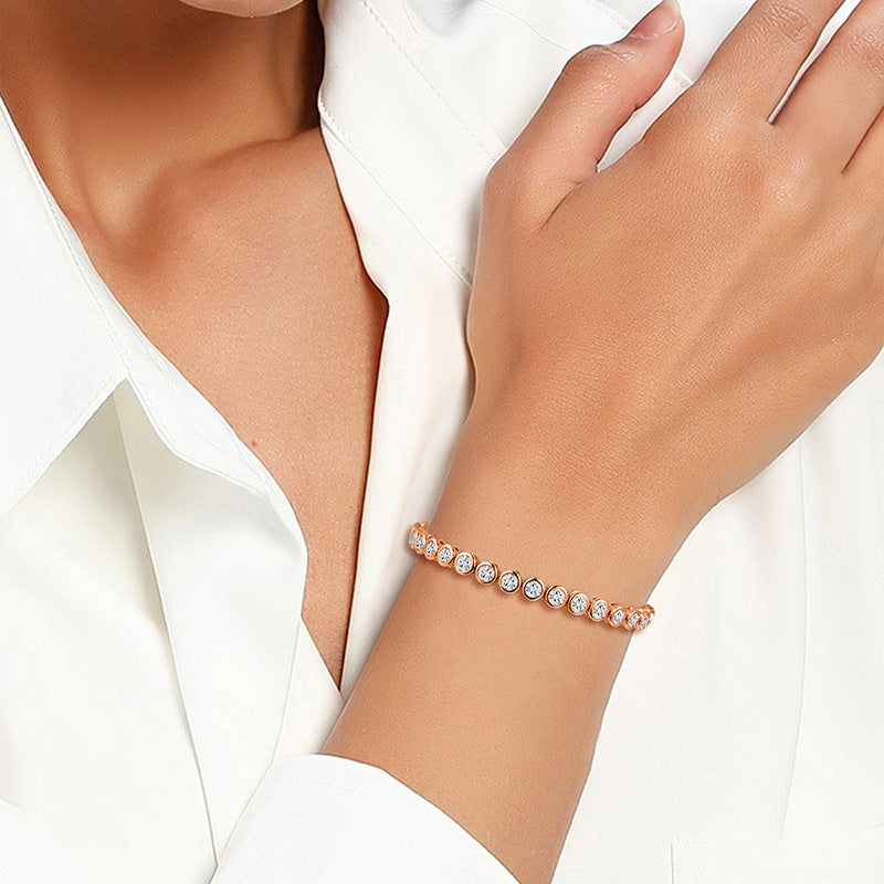 Zirkonia-Armband mit Kupferkern