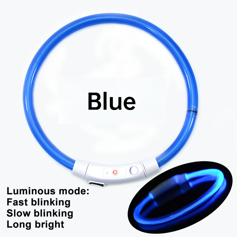 LED-Hundehalsband, 3 Leuchtmodi, USB-aufladbar