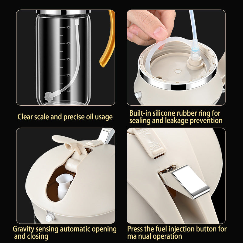 Öl-Sprühflasche 2-in-1, Glas mit Dosierer