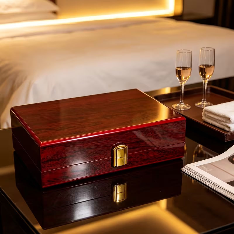 Holz-Schmuckbox mit Schloss