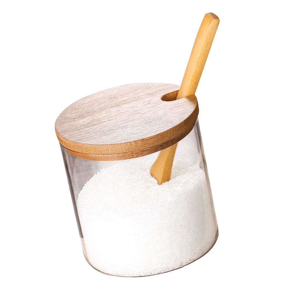 Gewürzgläser-Set mit Holzlöffel