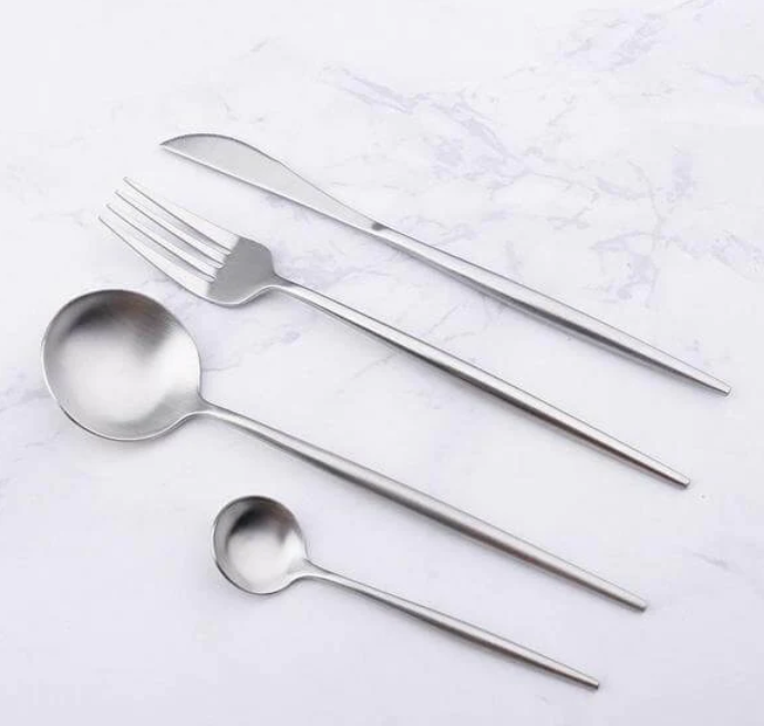 Thickened 304 stainless steel tableware Instagram style Portuguese knife and fork hotel high-end Western food knife, fork, spoon 4-piece set