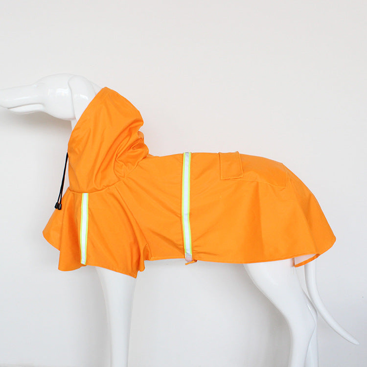 Hunde-Regenmantel mit Kapuze, Poncho-Stil, reflektierend