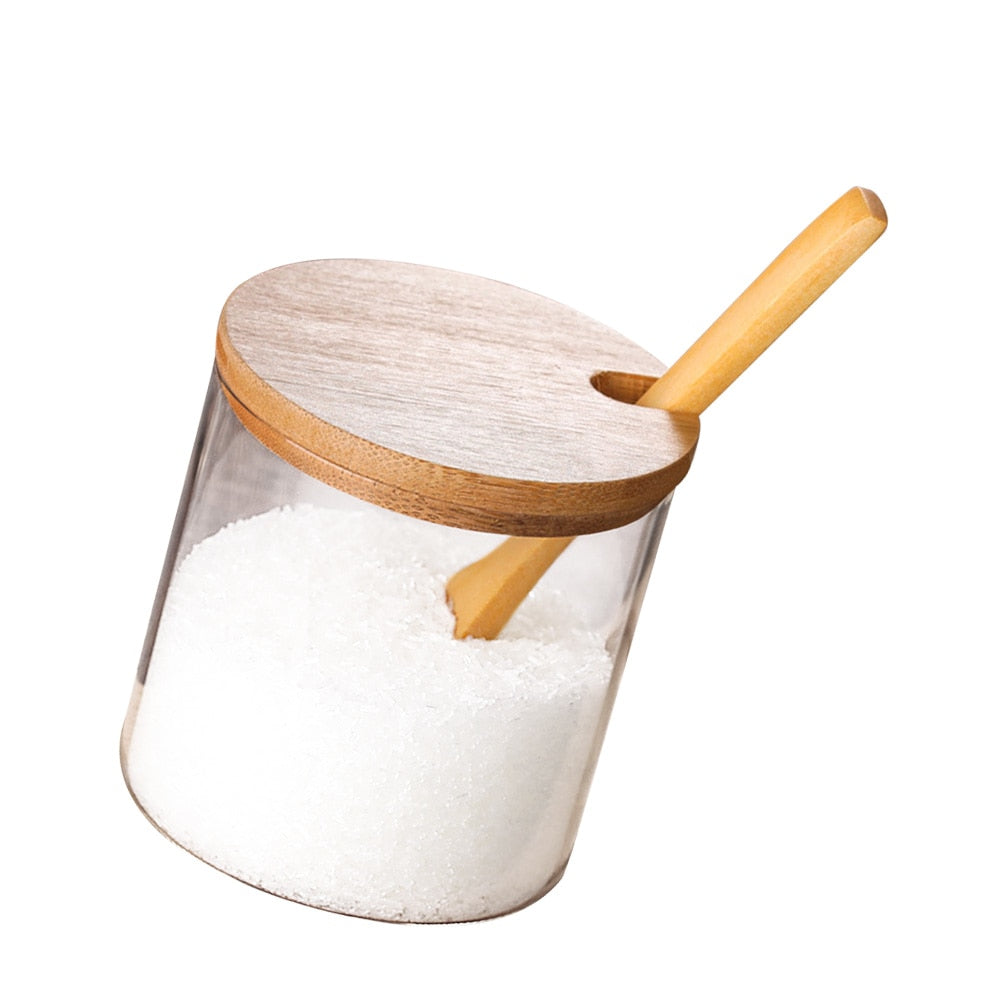 Gewürzgläser-Set mit Holzlöffel