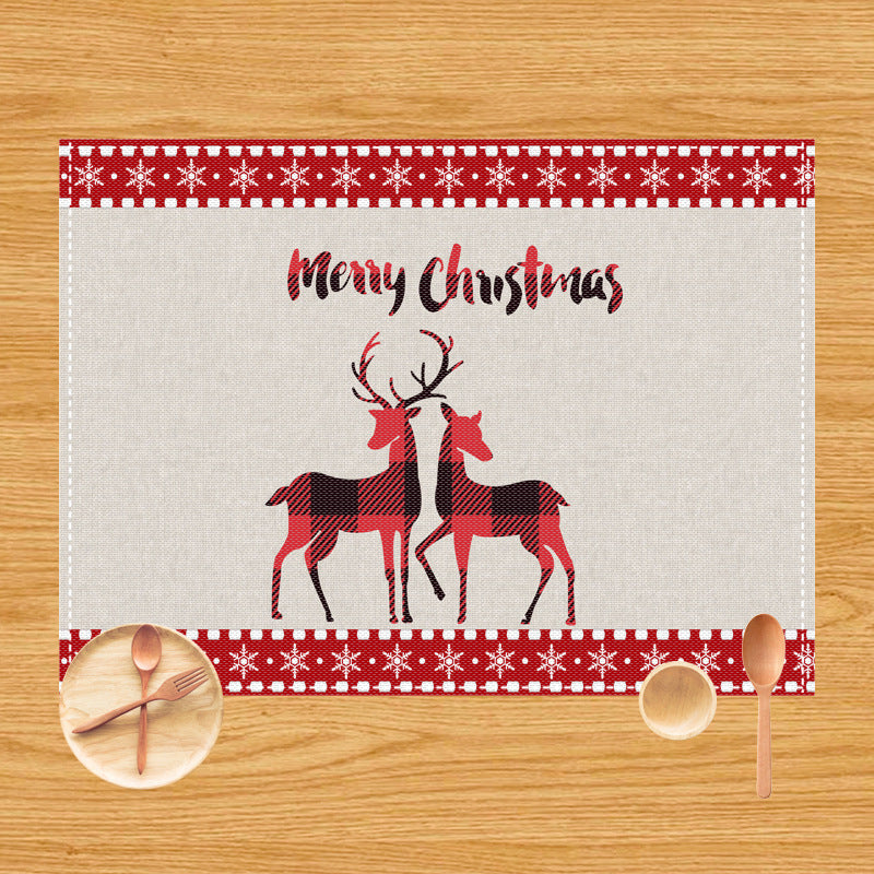 New Christmas dining mat table decoration anti fouling and heat-insulating Western style mat