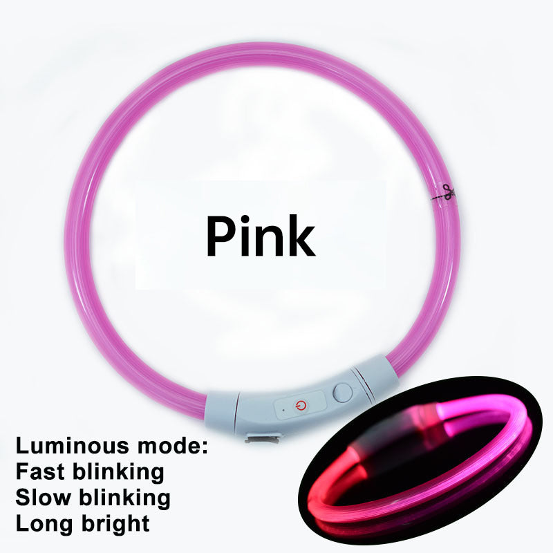 LED-Hundehalsband, 3 Leuchtmodi, USB-aufladbar