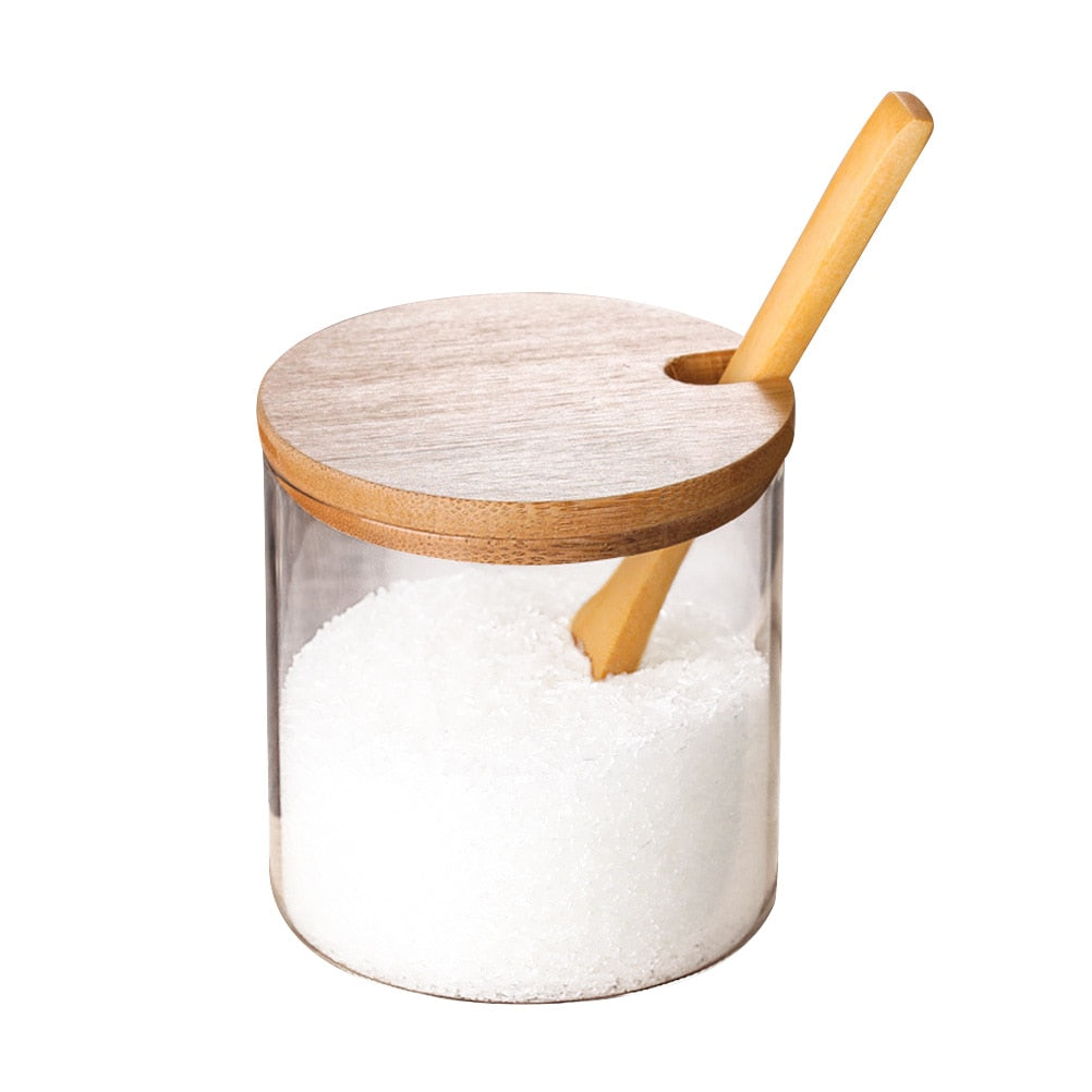 Gewürzgläser-Set mit Holzlöffel