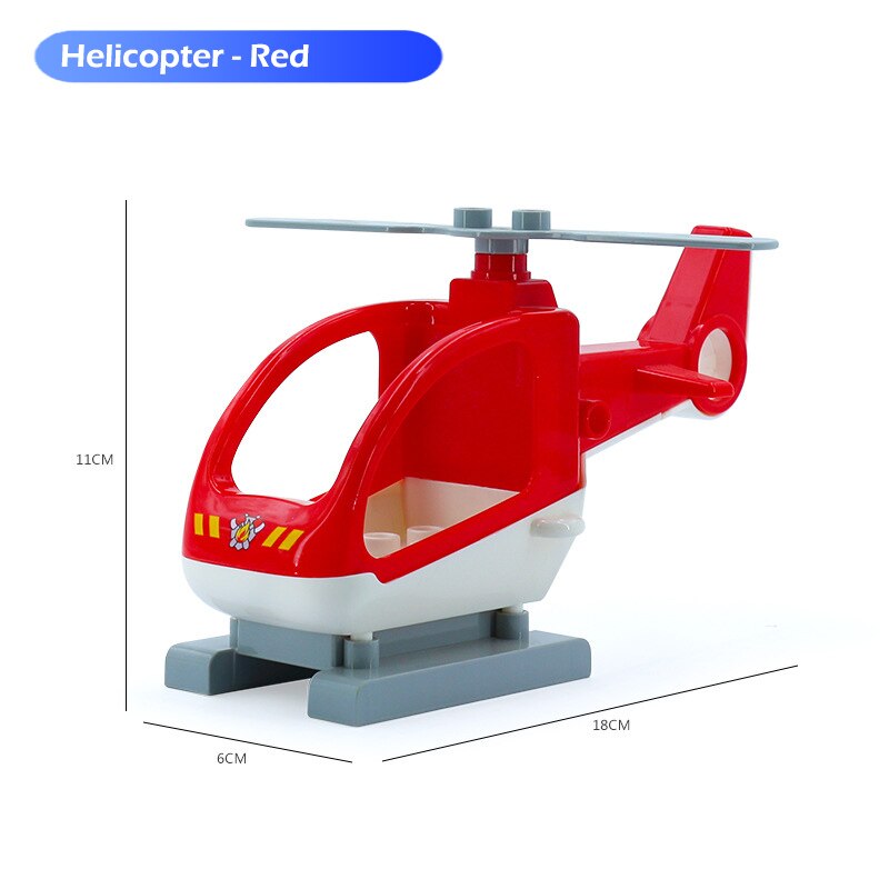 DIY Big Size Building Blocks Accessories Car Truck Plane Motorcycle Vehicle Bricks Compatible Duplos Parts Kids Toys Gift