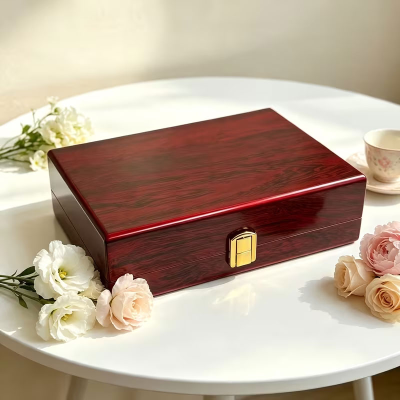 Holz-Schmuckbox mit Schloss